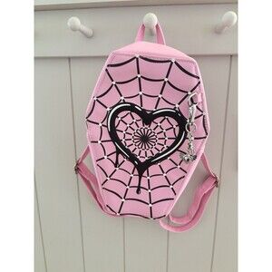 Monster High Coffin Mini Backpack Pink Spiderweb Goth Girl Bag Halloween Vampy